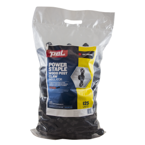 Alternative view of PEL Power Staple Wood Post Claw Insulator - Pk 125