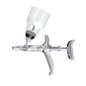 N J Philips 5ml Stainless Steel Bottle Mount Injector, Variable Dose c/w Shroud & 3 caps